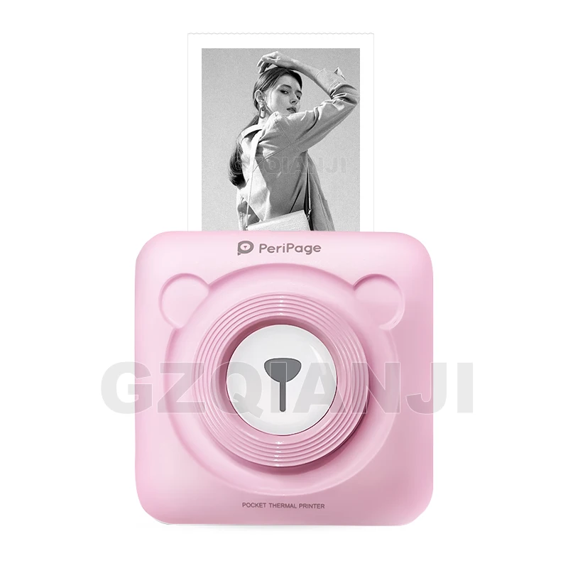 Pink Мини POS Портативный Карманный Принтер Мобильный Тепловой Bluetooth 58 мм Мини Беспроводной POS Тепловой Фотопринтер для Android iOS Телефон - Цвет: Pink