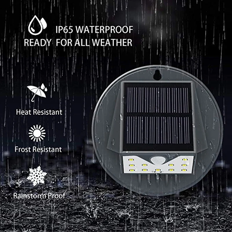 

2 Pcs Outdoor Solar Safety Light, Solar Motion Sensor Light, Waterproof Outdoor Light for Garden Fence Courtyard Garage