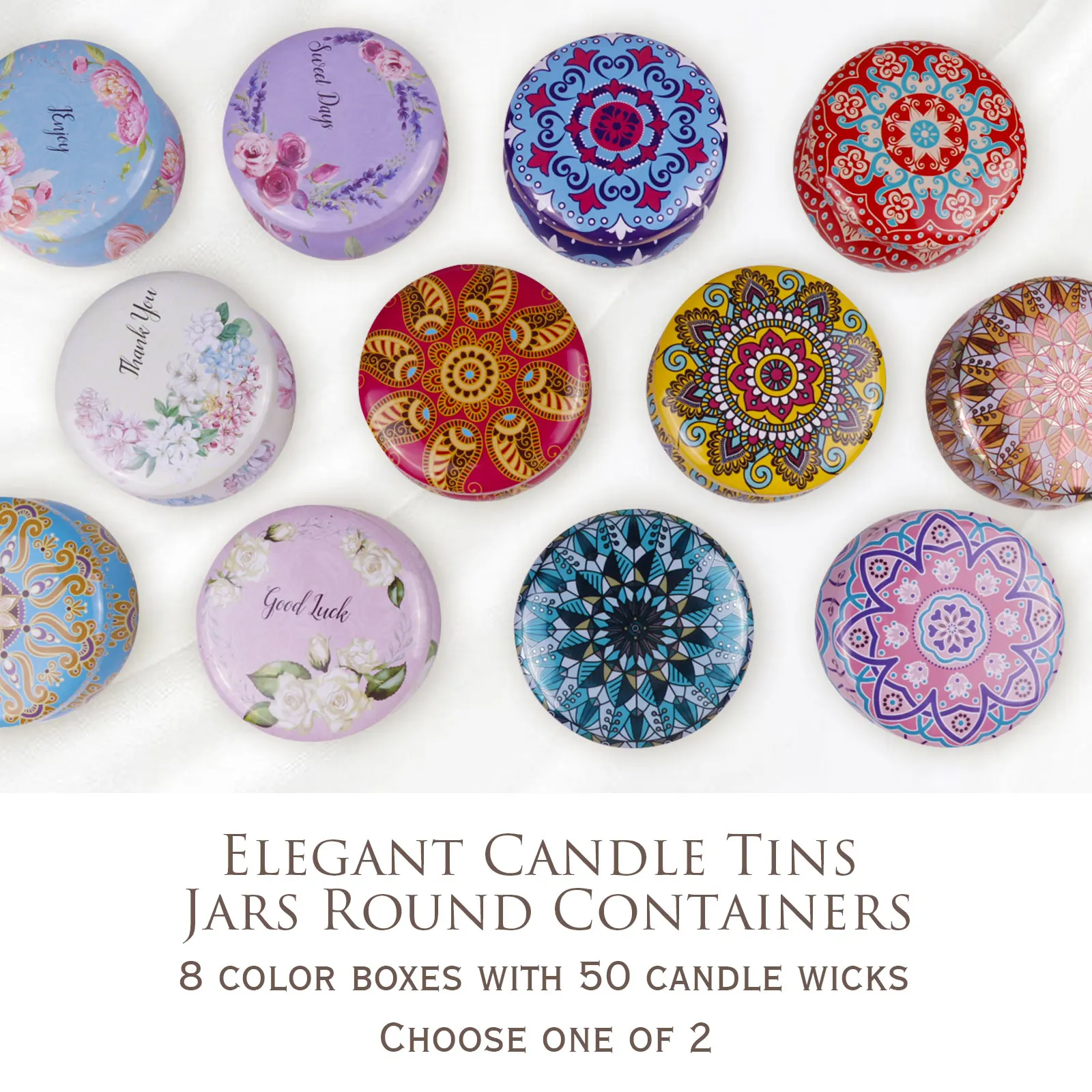 8 шт. 2 5 унций пустые банки для свечей круглые контейнеры с 50 фитилями