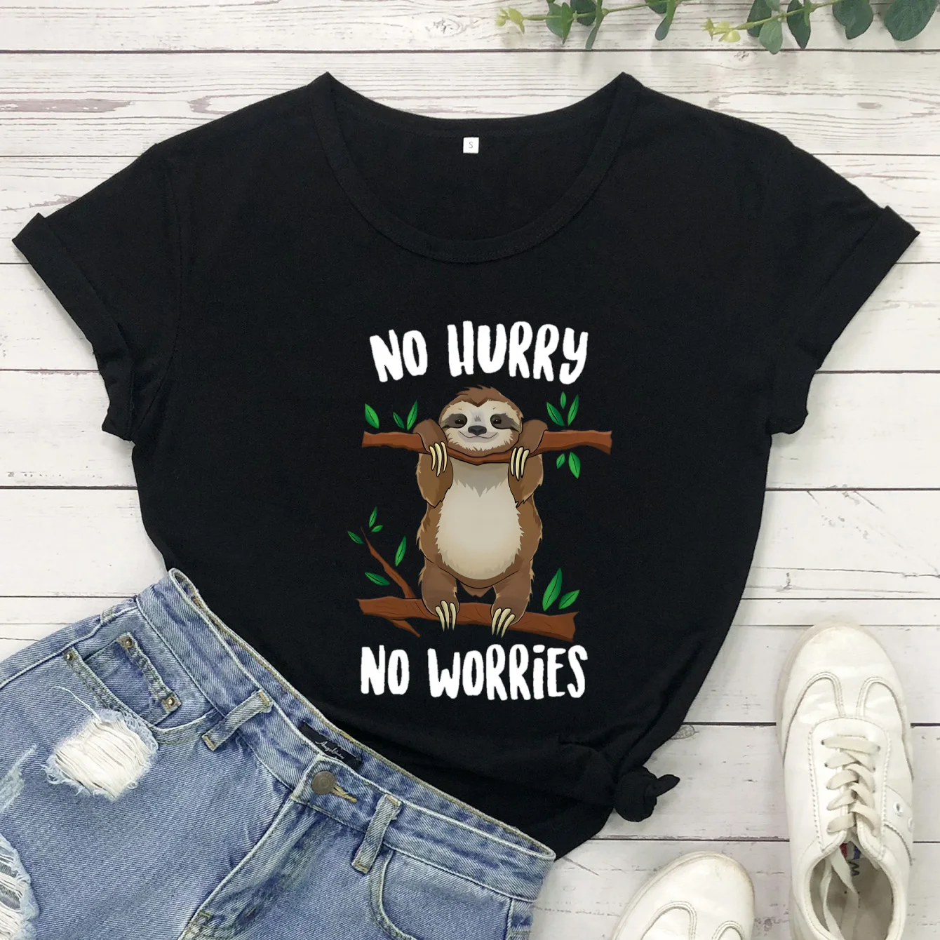 Не спешите никаких забот футболка забавная маска ленивого рубашки животные для