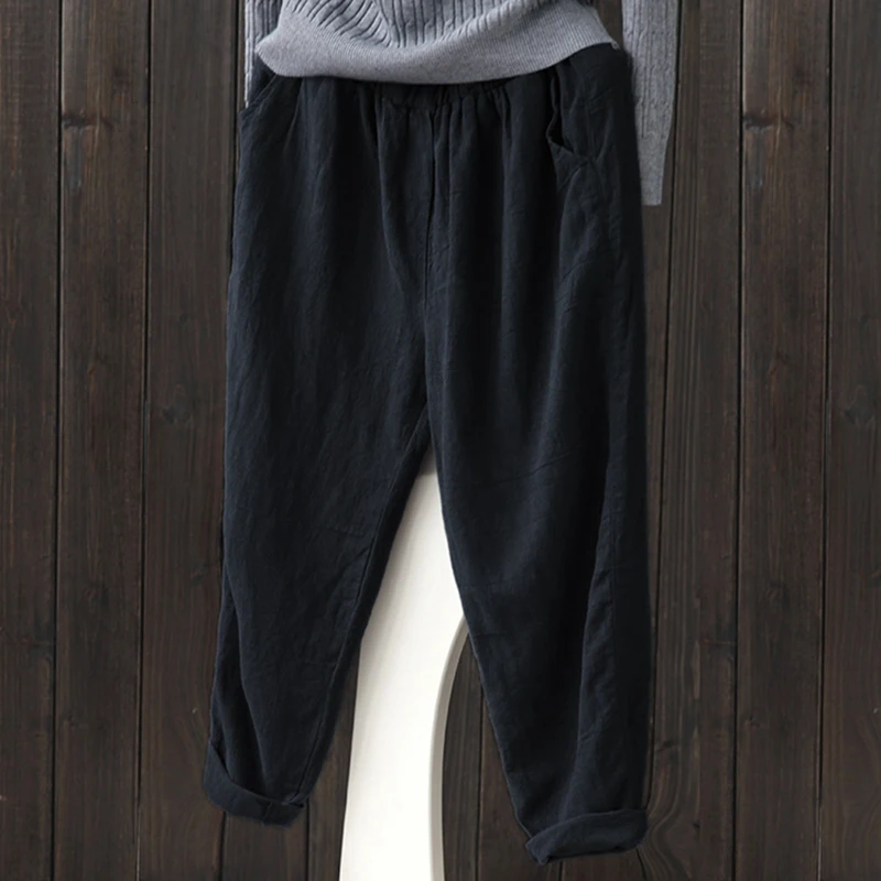 

Women's Loose Slim Casual Harem Long Pants Black L size
