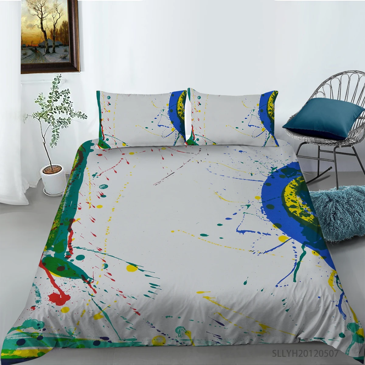 

Fashion 3D Oil painting Printing Bedding set Duvet cover set Twin Queen King sizes 2/3pcs Duvet Cover Bed Quilt Cover
