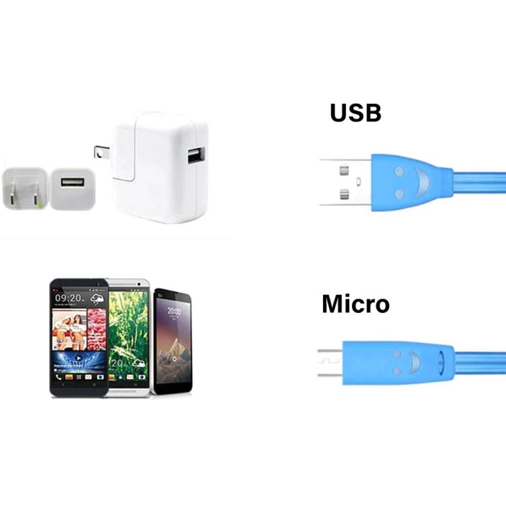 1 м светодиодный светящийся зарядный кабель Micro usb для мобильного телефона