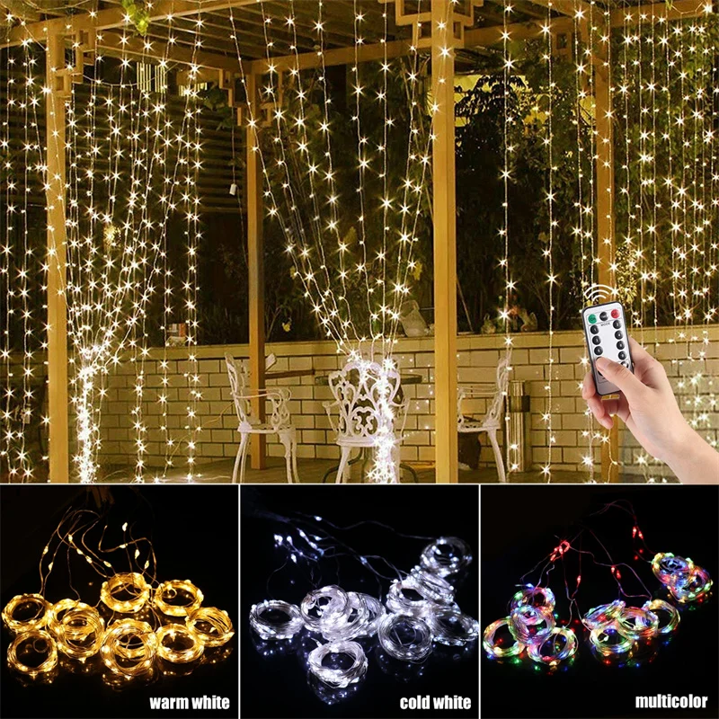 USB String Lights Fairy Garland Curtain Festoon LED Christmas Decoration for Home New Year Lamp Holiday Decorative | Лампы и освещение