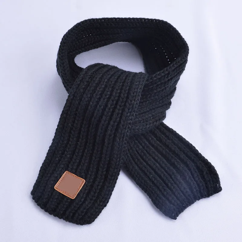 black scarf Милая Детская шляпа карамельного цвета; сезон осень-зима; шапки с острым носком для детей; вязаная теплая шапочка для мальчиков и девочек - Цвет: black scarf