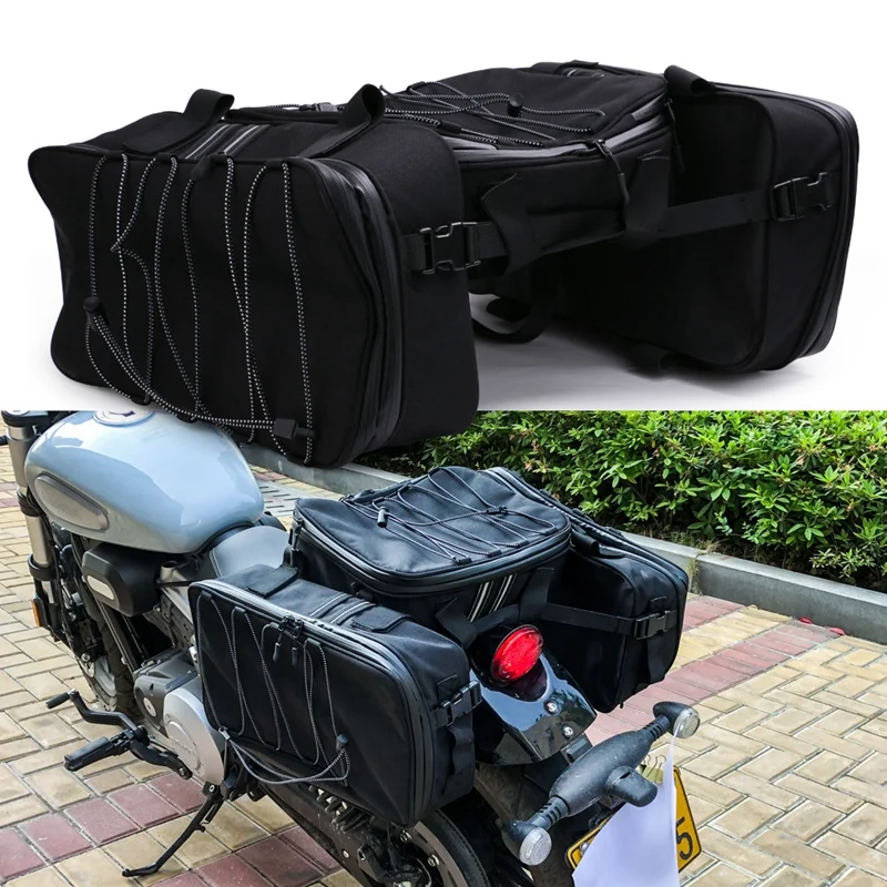 

MTB Bike Motorcycle 3 in 1 Trunk Bags Multifunction Bicycle Pannier Waterproof Double Side Cycling Luggage Pannier