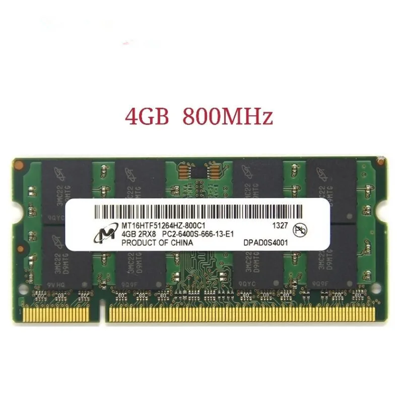

Оперативная память для ноутбука Micron RAMS DDR2 4 Гб 2RX8, Стандартная память DDR2 4 ГБ 800 МГц, память для ноутбука ddr2 800 4 Гб