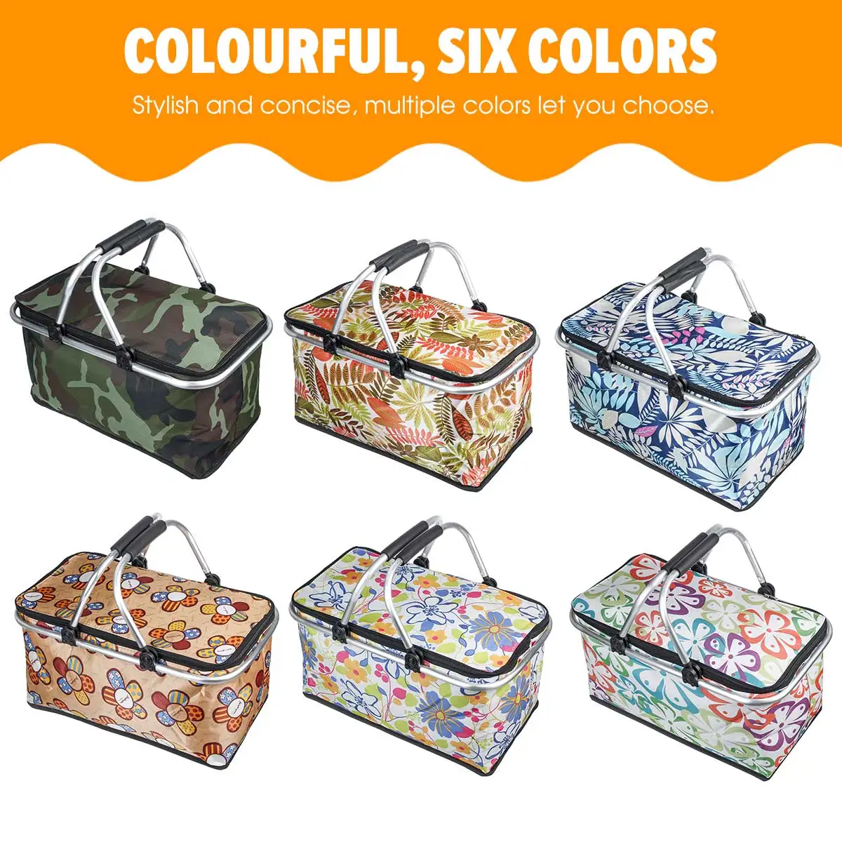 

30L Folding Picnic Bags Fast Food Package Shopping Basket Insulated Bag Refrigerated Box Storage Box Aluminum Foil Cooler Bag