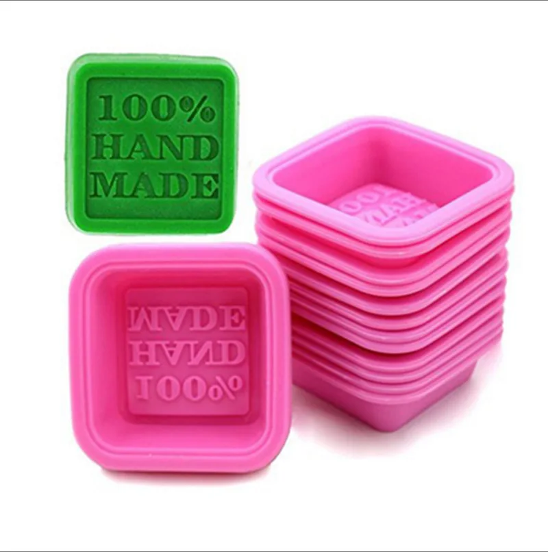 

MILIVIXAY 5Pcs 100% Handmade Curved Craft Soap Making Forms Square Shaped Silicone DIY Soap Mold