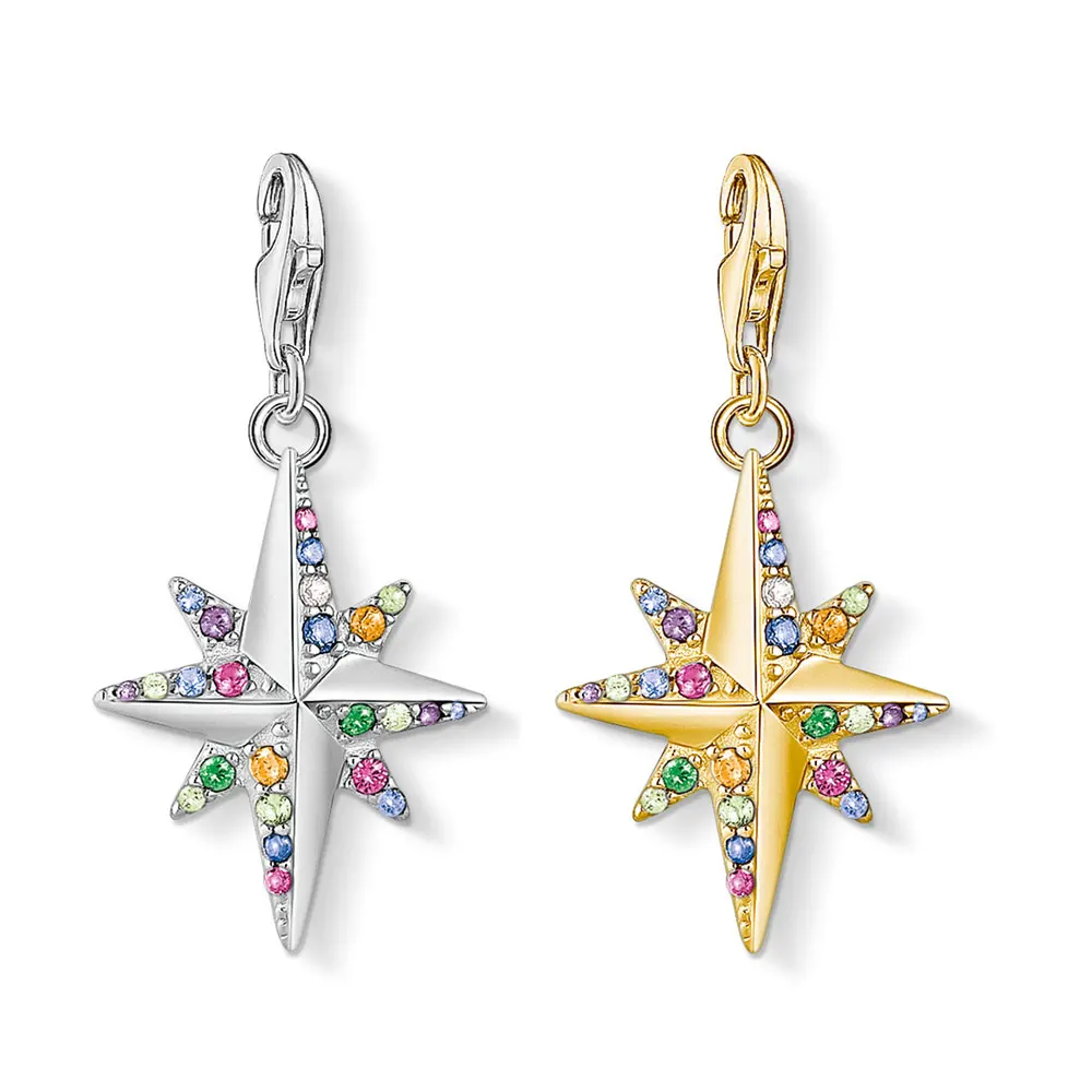 

Charm Pendant Colourful Star 2020 Thomas Good Meaningful Jewelry Compass Rose Happiness Gift In 925 Sterling Silver Fit Bracelet