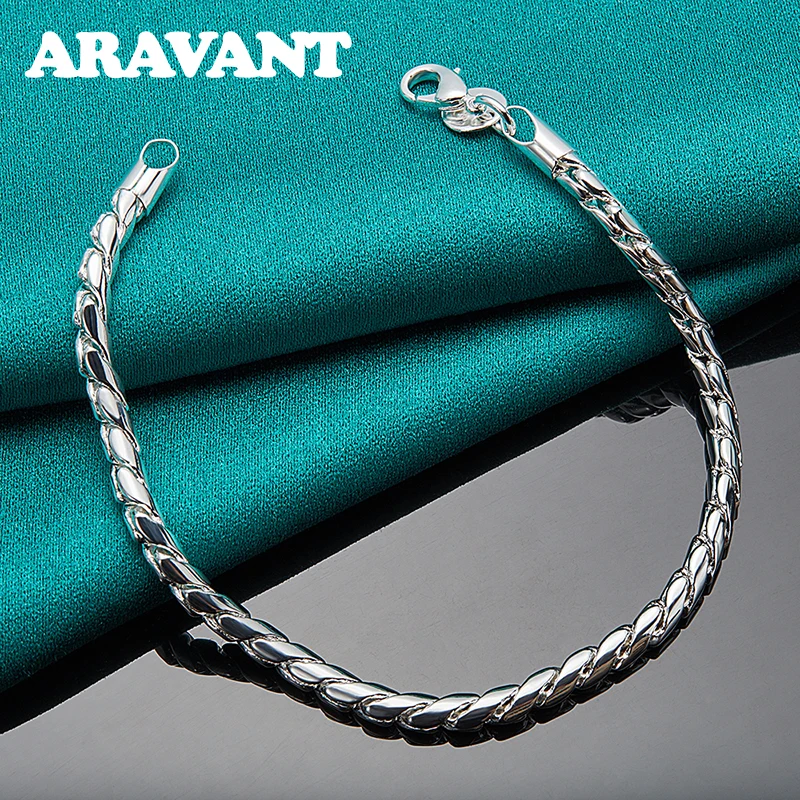 

Браслет из серебра 925 пробы для мужчин и женщин, модные ювелирные аксессуары