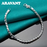 925 silver twist bracelet for men women fashion jewelry accessories