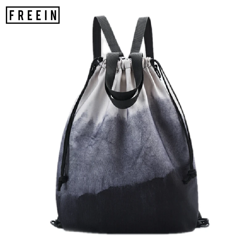 

FREEIN Fashion Beam Mouth Ink Graffiti Printing Drawstring Backpack Outdoor Sports Waterproof Europe Hiking Unisex Europe Summer