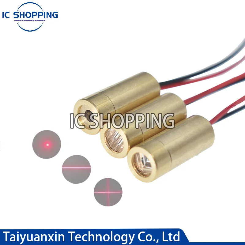 

10PCS 9MM Laser Head 5mW Red Laser Tube A Cross Dotted 3V Laser Diode Semiconductor Laser Tube