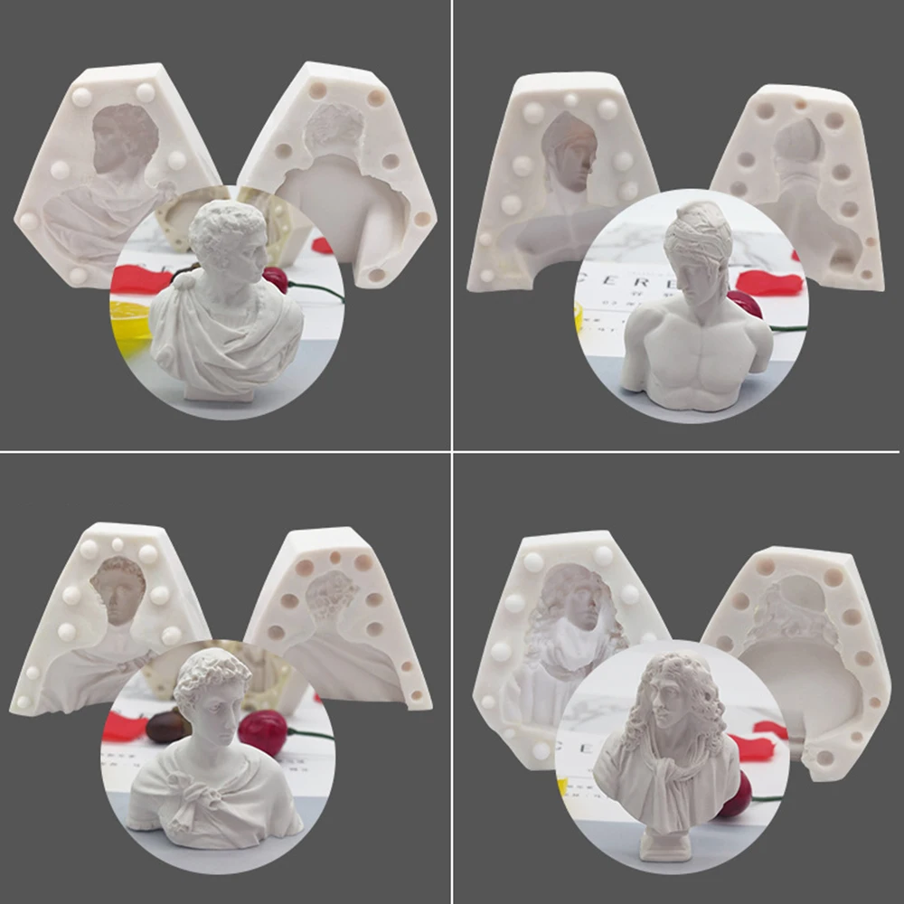 

3D Human Figure Plaster Portrait Candle Mold Aromatherapy Candle Plaster DIY Material Mold Silicone Candle Molds