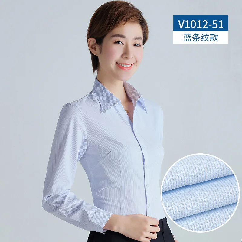 Женские рубашки с длинным рукавом летняя Женская рабочая одежда блузка v