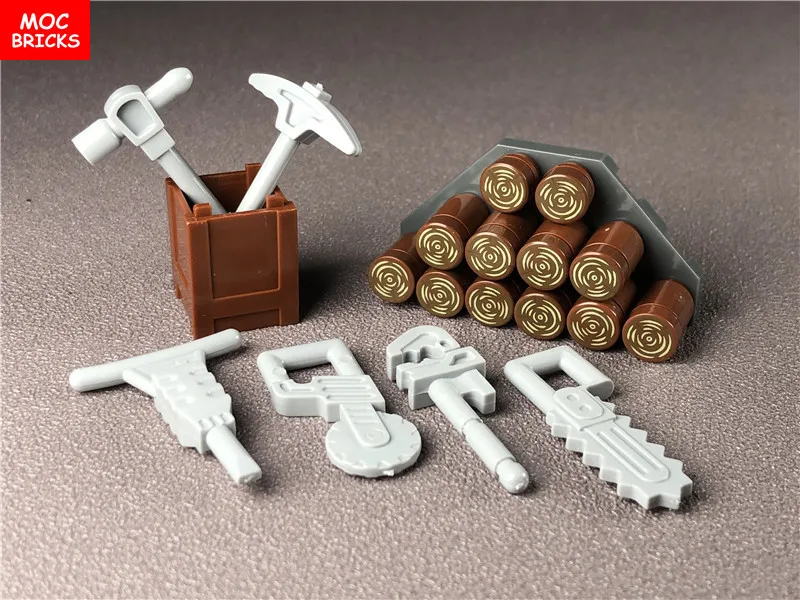 Набор кубики MOC сделай сам набор инструментов для заготовки лесоматериалов