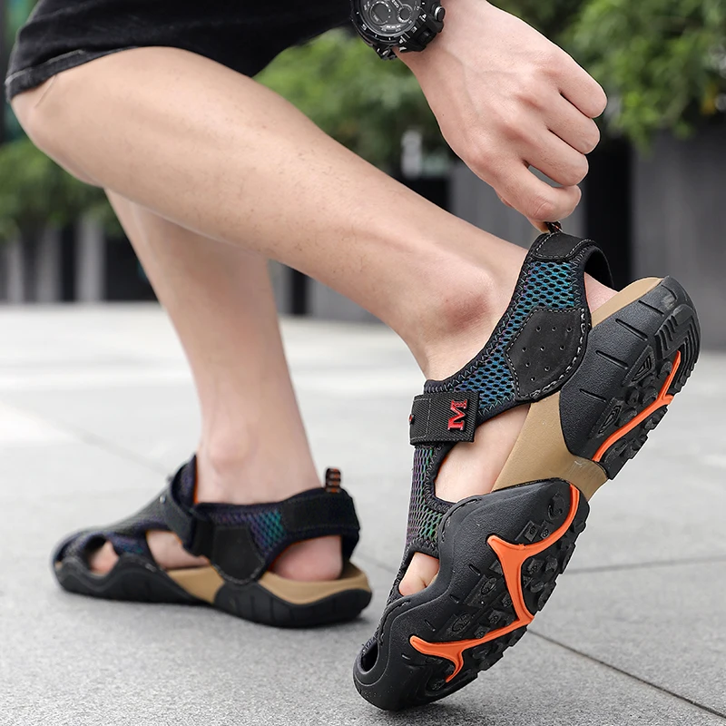 New Summer Men's Sandals Breathable Men Shoes Quality Beach sandalias hombre Outdoor Casual Shoes Roman Slippers Big Size 39-48