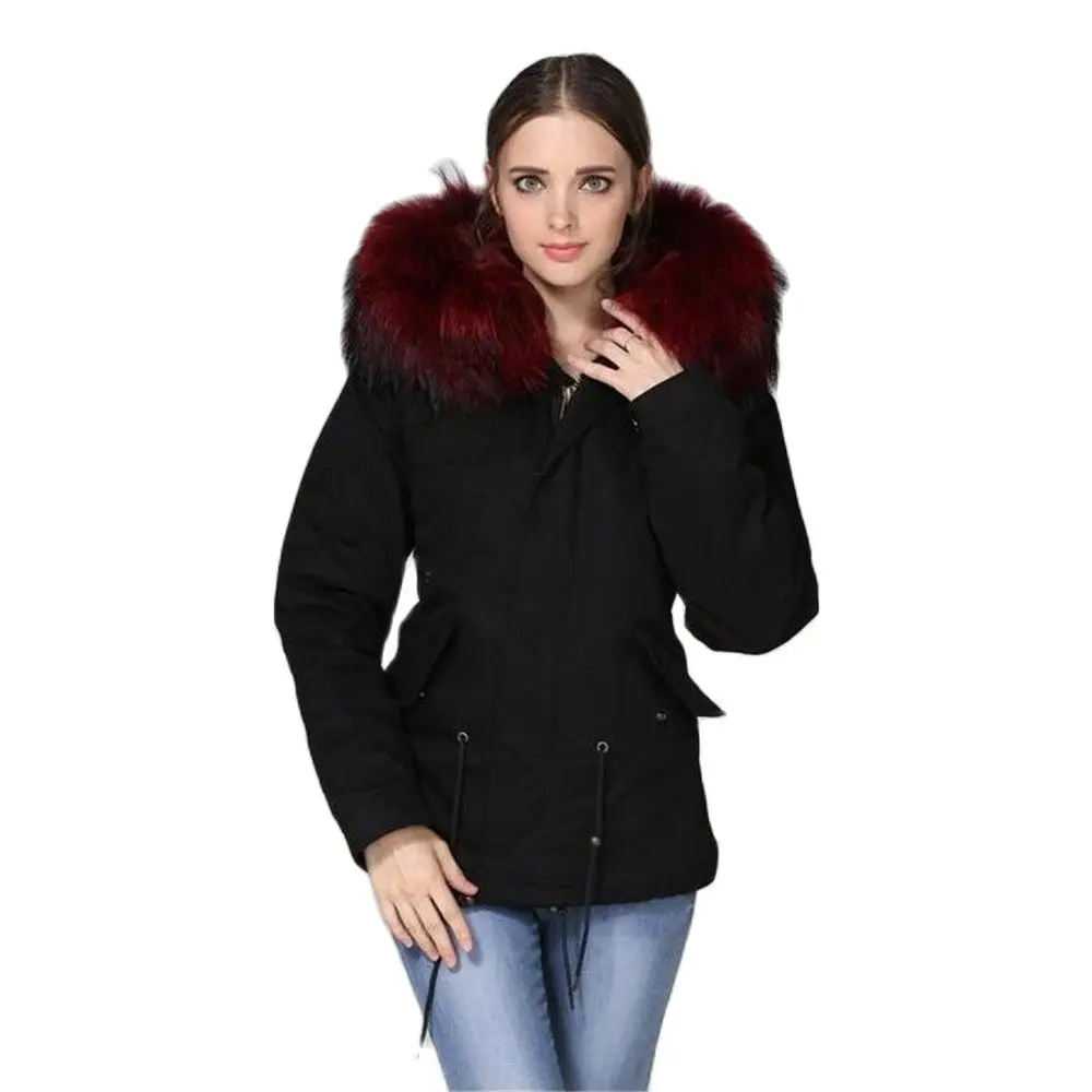 Парная Стильная черная меховая парка для жены и мужа толстая подкладка MR или MRS