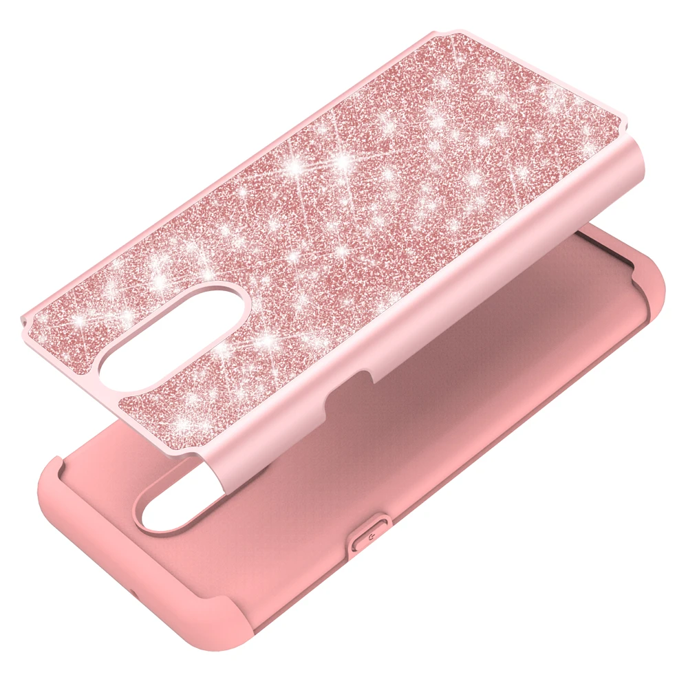 Блестящий чехол для LG Stylo 5 4 G8 G7 V40 Q7 ThinQ Q Stylus 4 Bling двухслойный тяжелый ударопрочный чехол для девочек для LG K40 K8 K10