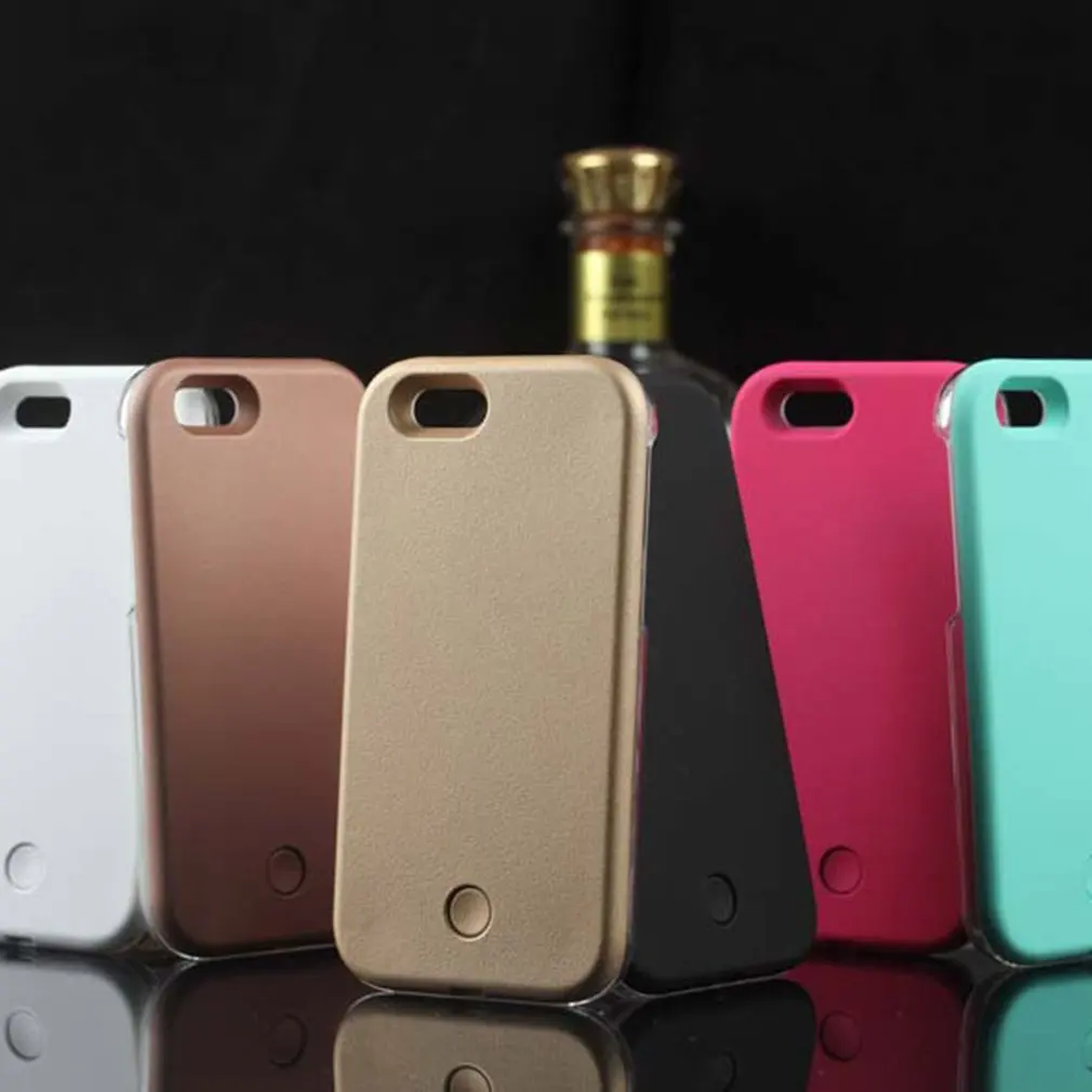 Luxury Rose Gold Phone Case For iPhone 6 6s 7 8 Plus X Perfect Selfie Light Up Glowing Cover Bag |