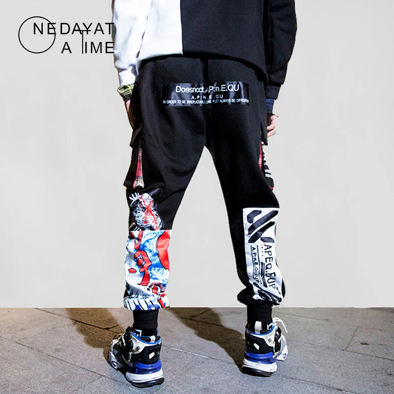 Мужские повседневные спортивные штаны хлопковые шаровары с 3D принтом граффити