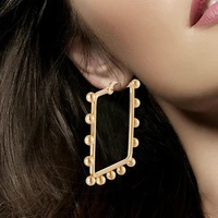 korean version of the new earrings geometric square ear ring exaggerated fashion simple wild earrings retro cold wind woman 2020