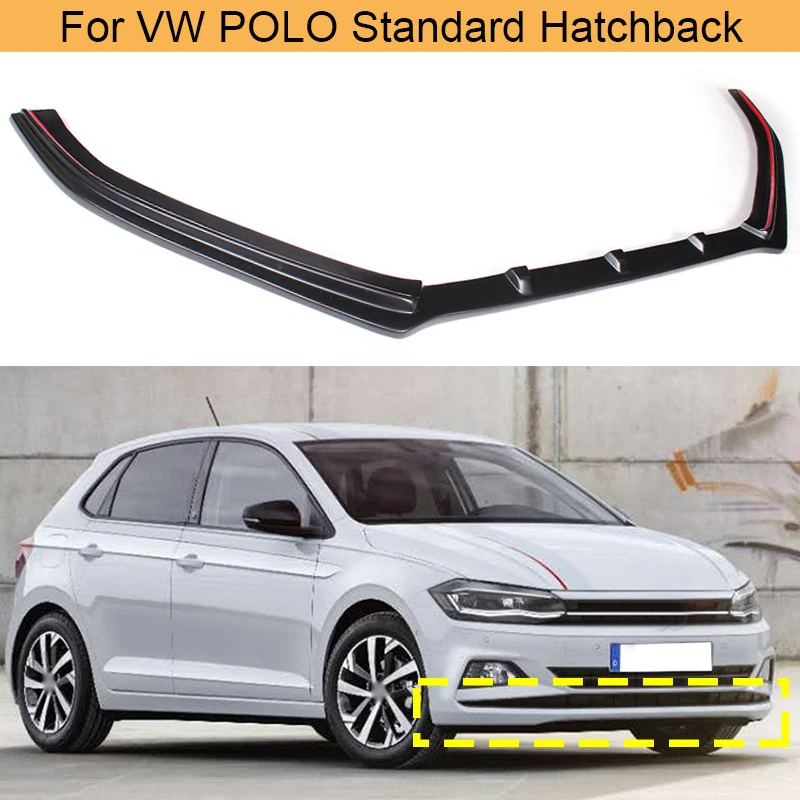 

Из PU искусственной кожи, цвета: черный, автомобильный передний бампер спойлер для Volkswagen VW POLO Стандартный хэтчбек 4 двери 2014-2016 GTI R передней гу...
