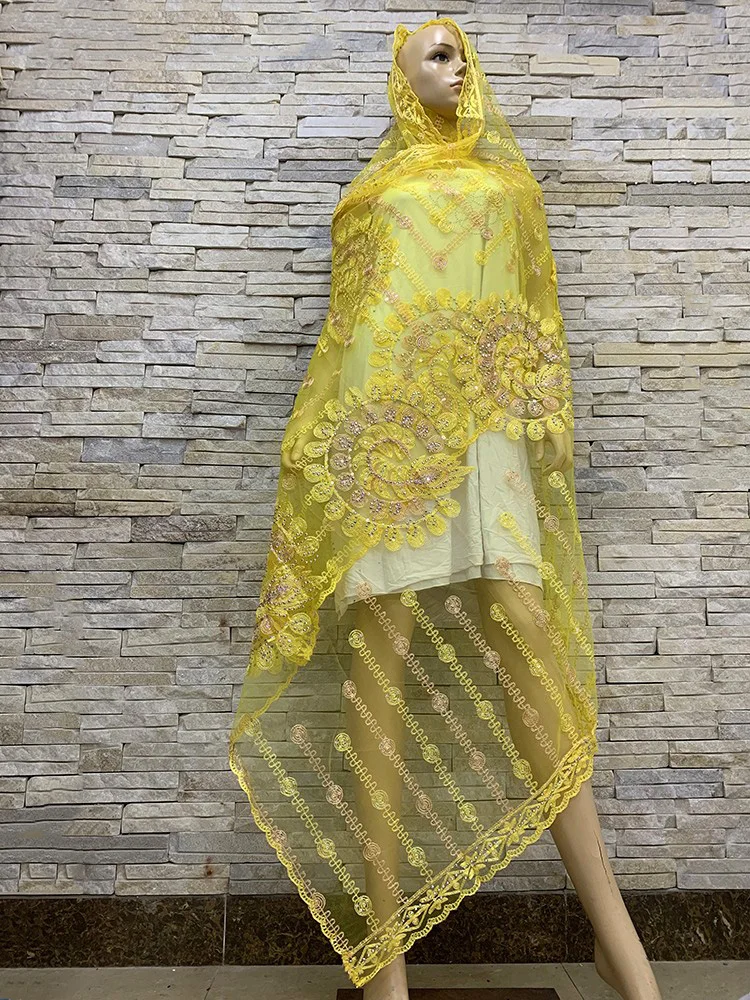 Реальный снимок! Африканские женские шарфы большого размера шарф из тюли