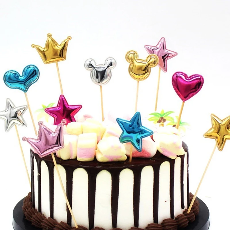 5 шт./лот в форме сердца звезды для украшения торта с днем рождения|Товары тортов| |
