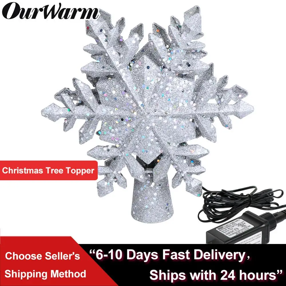 OurWarm Рождественская елка с подсветкой проектор белыми снежинками вращающаяся 3D