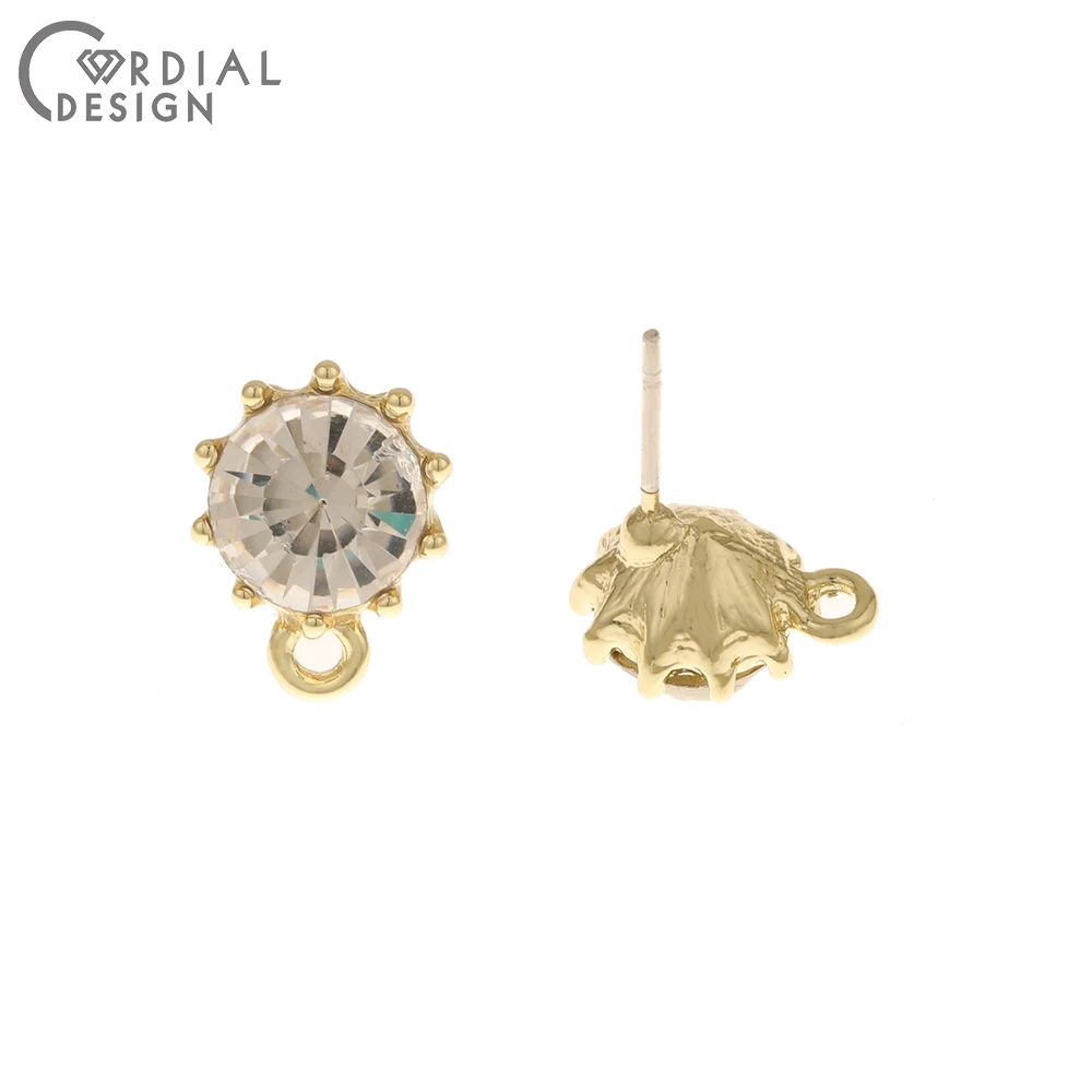 

Cordial Design 100Pcs Jewelry Findings & Component/Earring Accessories/Round Shape/Hand Made/DIY Making/Rhinestone Earrings Stud
