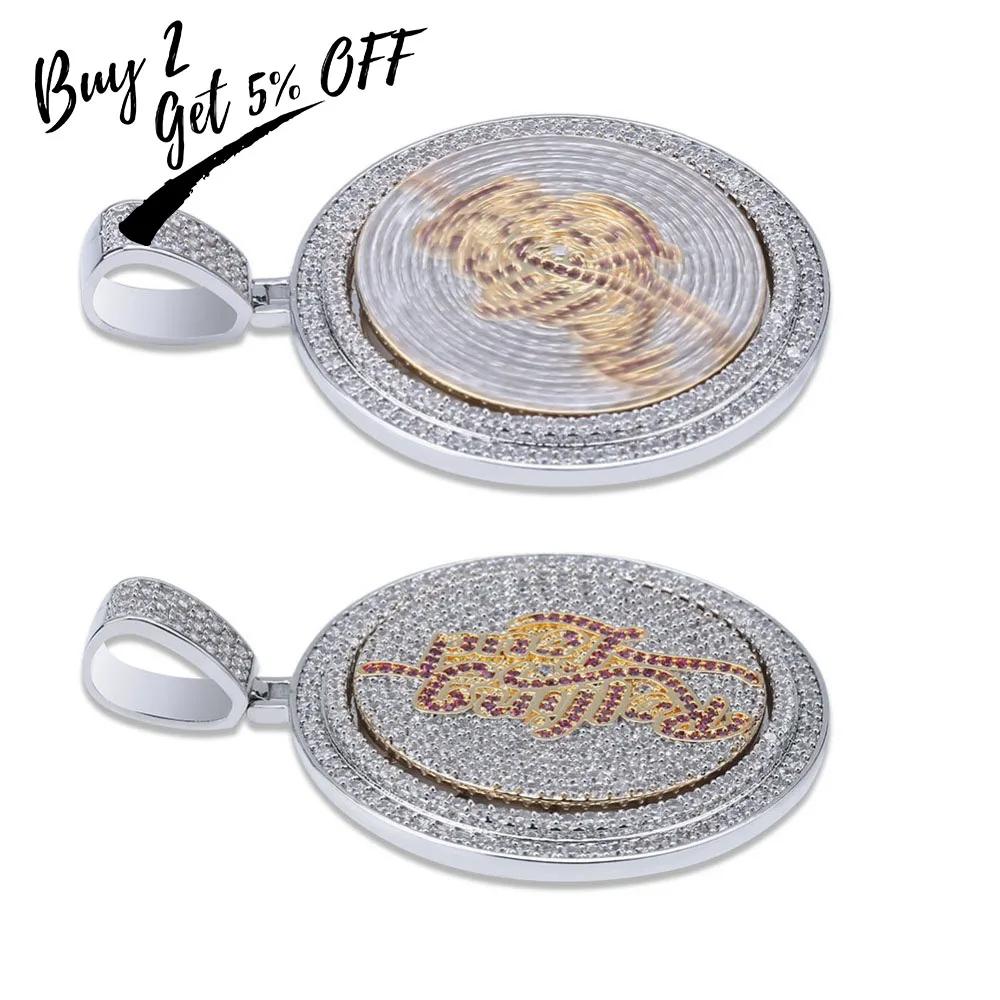 TOPGRILLZ новая музыкальная подвеска-Спиннер ожерелье Iced Out хип-хоп/панк золотые