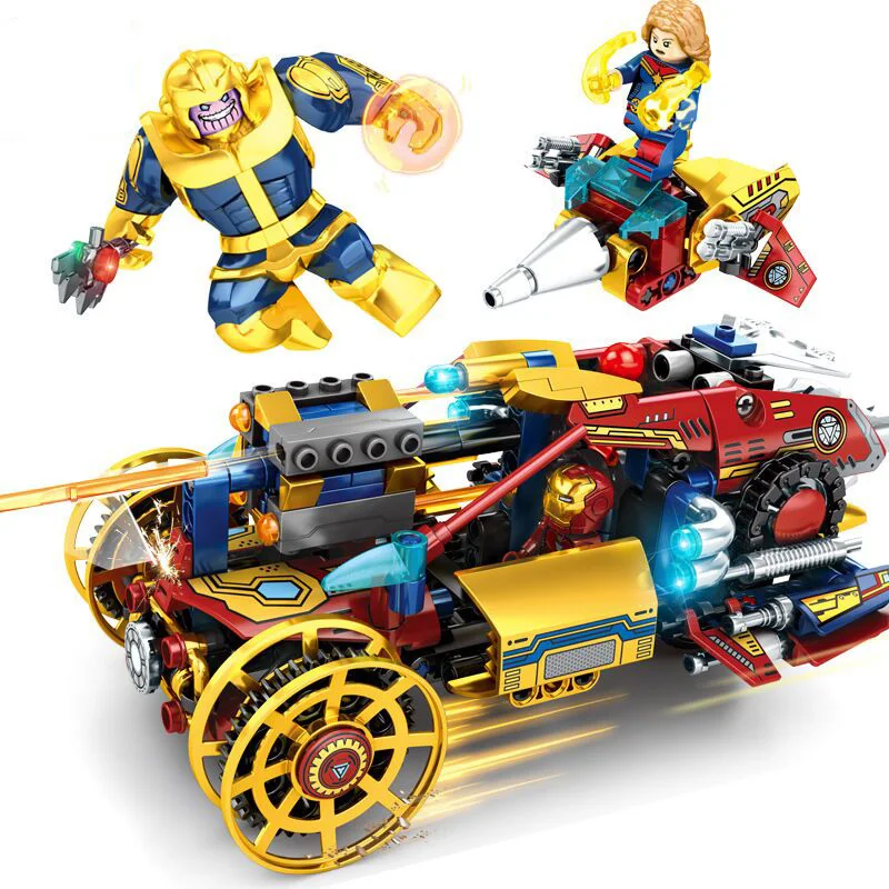 Новый набор супер героев 431 шт Железный человек танос зарядное устройство