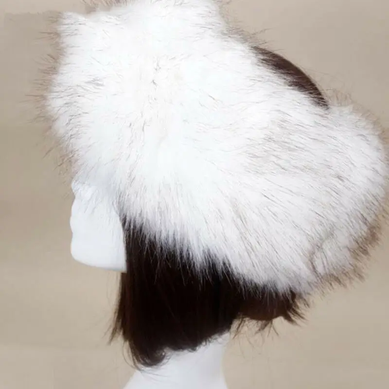 Новая женская зимняя Толстая меховая лента для волос пушистая Русская Шапка из