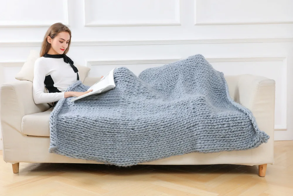 Вязаное одеяло s пряжа вязаное ручная вязка теплое массивное дешевое толстое