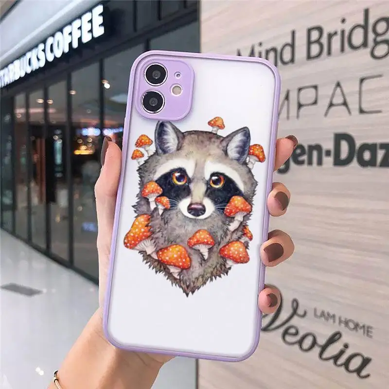 

Raccoon Fox cute cartoon Phone Case matte transparent For iphone 7 8 11 12 plus mini x xs xr pro max funda cover