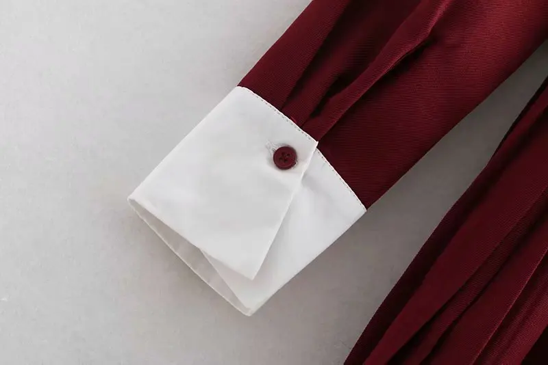 Женское элегантное Плиссированное Платье-рубашка с цветным подолом