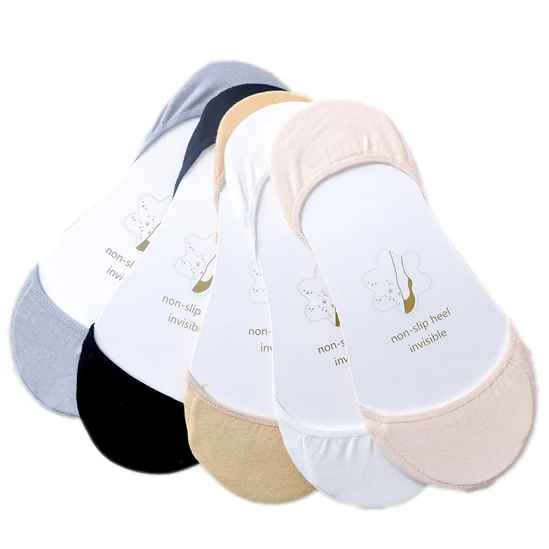 

5Pairs Summer Thin Invisible Socks Set Slipper Boat Breathable Socks Women No Show Socks Non-slip Female Ladies Girl Sokken Sox