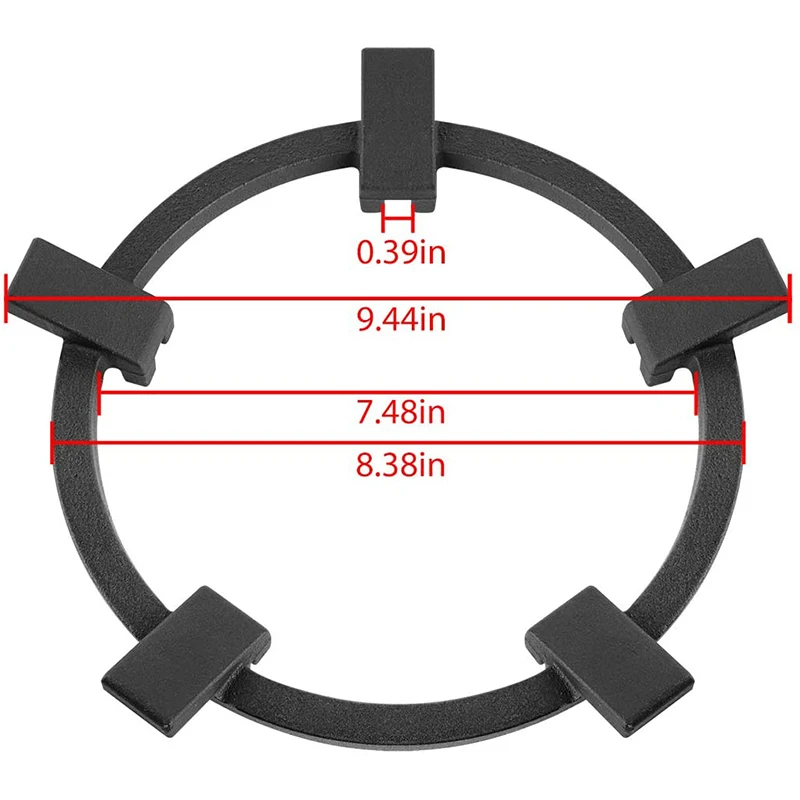 Wok кольцо для газовой плиты 5 когтей Противоскользящий Черный ВОК подставка