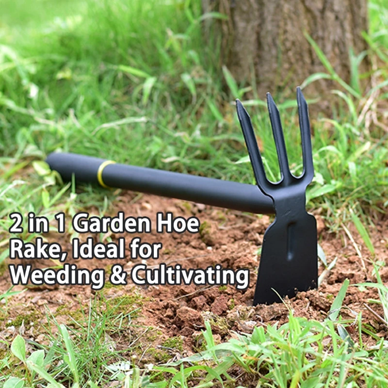 

Anti-bending Small Hoe Head Combination Manganese Steel 2 in 1 Double Garden Tool for Weeding and Digging Gardening