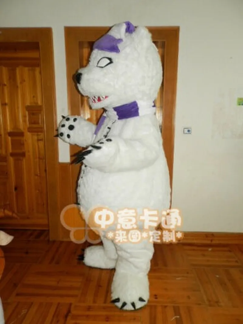 Костюм талисмана белого медведя Маскарадный костюм с героями мультфильмов