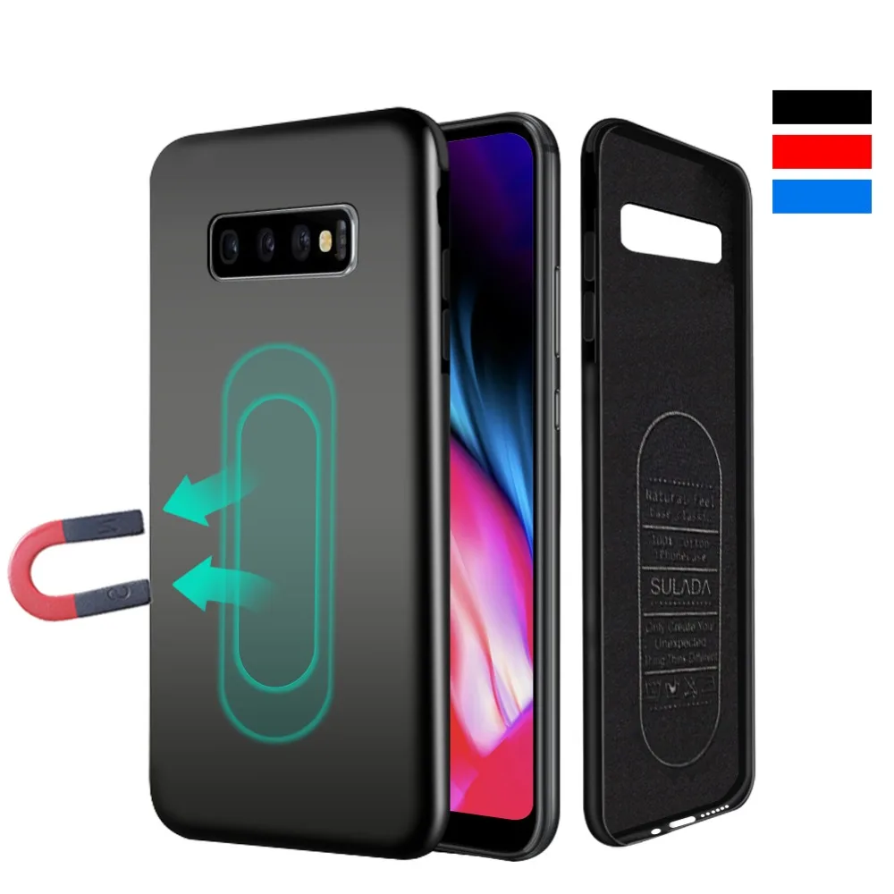 Магнитный автомобильный чехол для телефона samsung Galaxy S10 Plus S10e huawei P30 mate 20 mate 30 Pro Магнитная пластина Мягкий ТПУ противоударный чехол