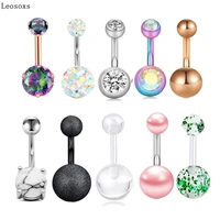leosoxs new 10pcs navel ring set navel nail button button piercing jewelry