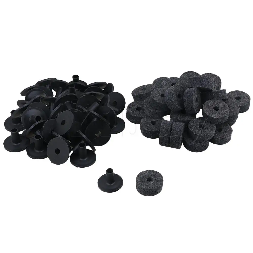 

Yibuy 20pcs 3.9x2.8cm Cymbal Sleeves + 3.5x1.5cm Felt Washers for Drum Kit