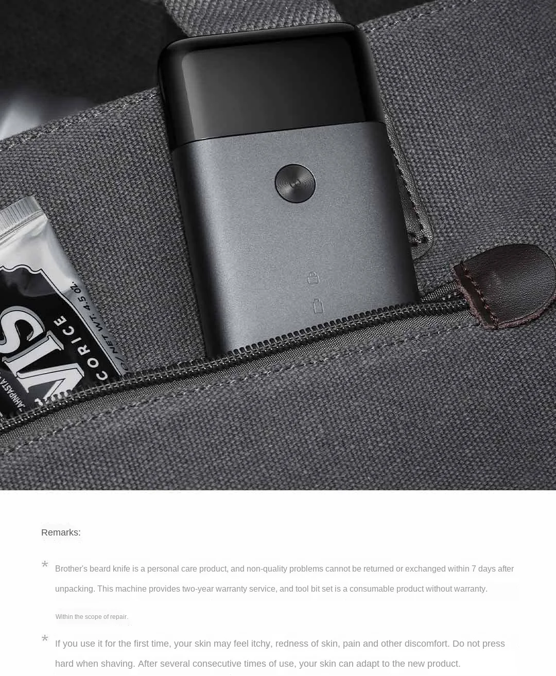 

Portable Electric Shaver smart Mini beard trimmer Wet and dry shaving Reciprocating cutter head IPX7 waterproof