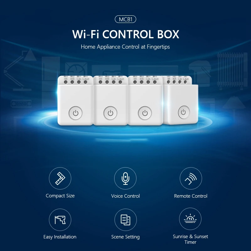 Top Deals 4Pcs MCB1 Wi-Fi Smart Switch Light Wall Home Automation Modules | Электроника