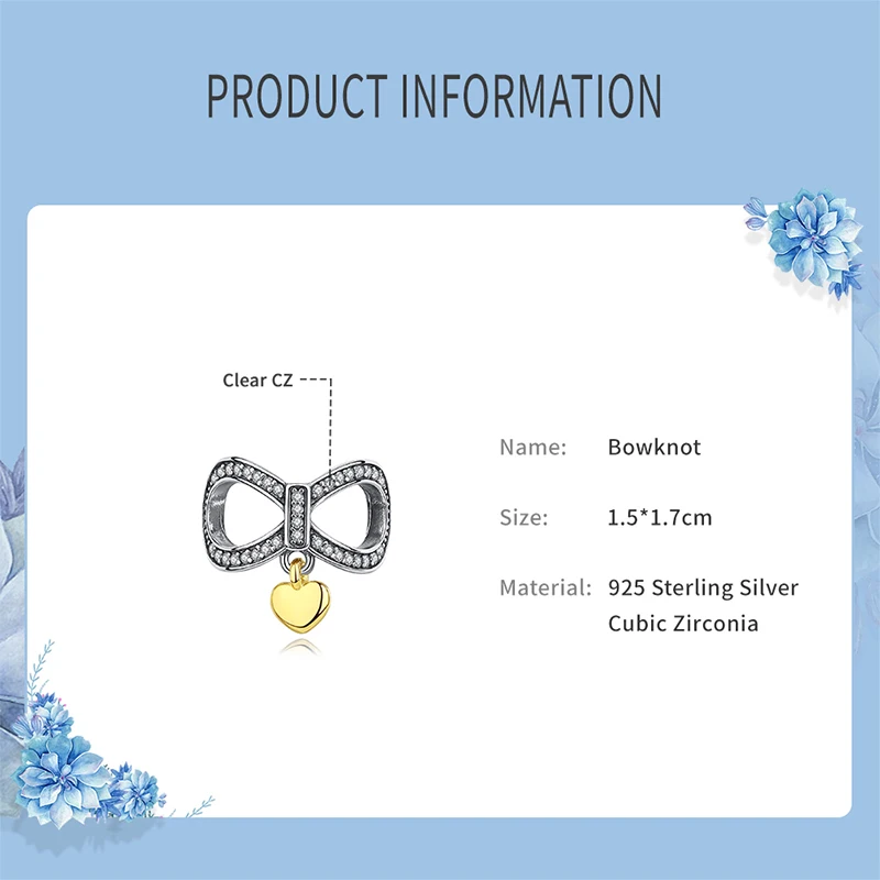 

Original 100% 925 Sterling Silver Charm Heart Bee Gold Charms Beads Pendant Fit Pandora Bracelets DIY Women Fashion Jewelry