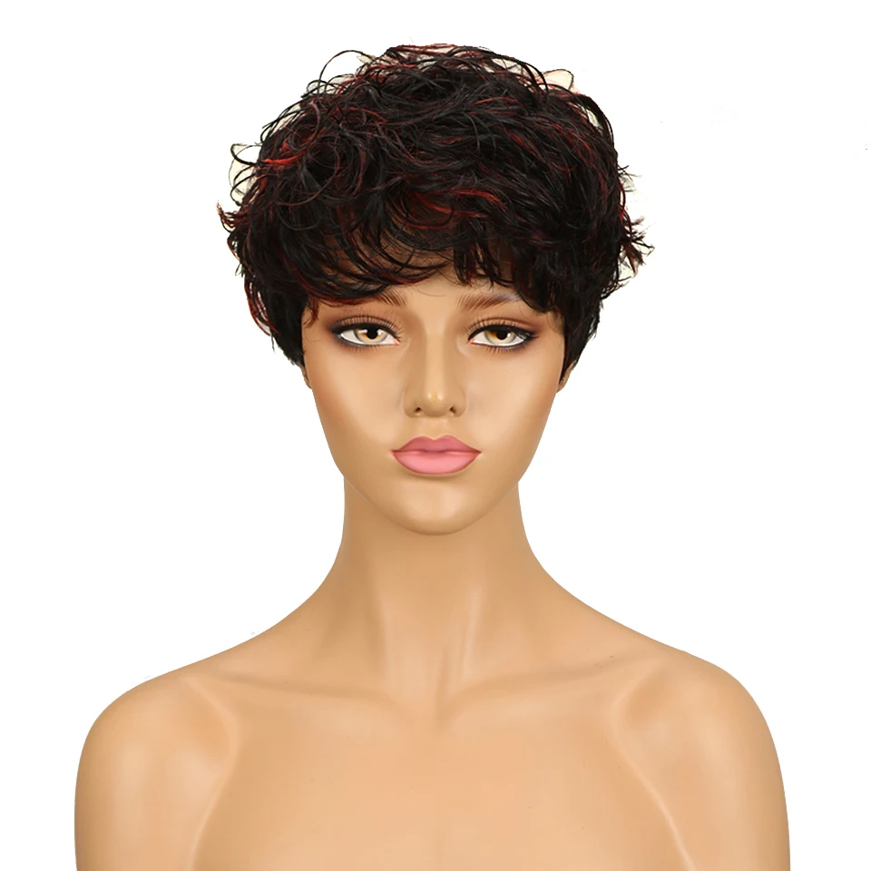 Trueme бразильский парик с вырезами фея красный синий Омбре волнистые волосы Реми