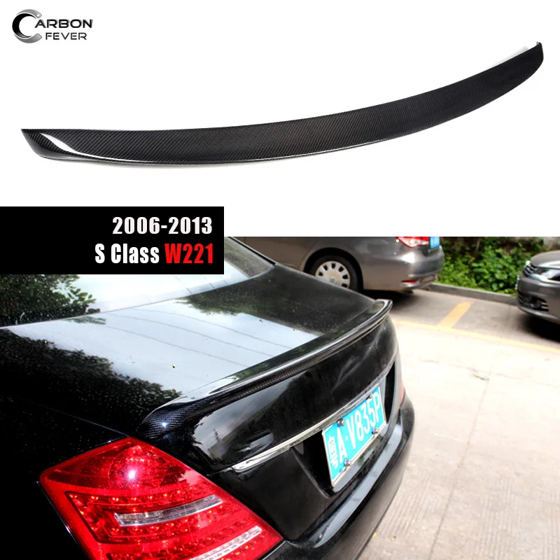 

Carbon Fiber Rear Trunk Lid Spoiler Tail Wings Car Wing for Mercedes Sedan 2006 - 2013 S Class W221 Spoiler Wing S350 S63 S600